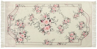 Kusový vzorovaný koberec s třásněmi SUNSHINE 80x150 cm růžové květy Multidecor Kusový vzorovaný koberec s třásněmi SUNSHINE 80x150 cm růžové květy Multidecor