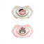 Canpol babies Set symetrických silikonových dudlíků Light touch 6-18m BONJOUR PARIS růžový