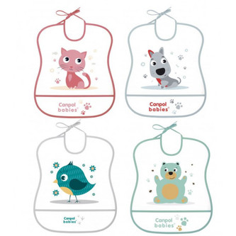 Canpol babies Plastový podbradník mäkký CUTE ANIMALS