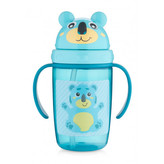 Canpol babies Hrnček so silikónovou slamkou HELLO LITTLE 400ml zelený