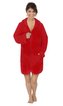 Froté župan dámský na zip - červený - vel. XL
