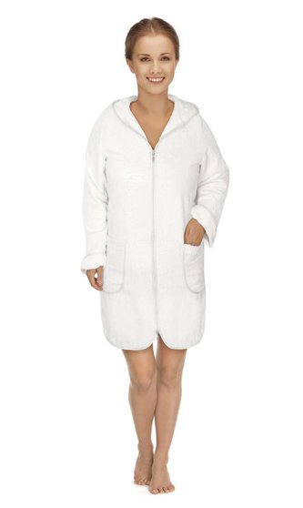 Froté župan dámský na zip - bílý - vel. XXXL