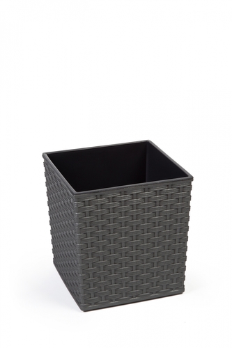 Plastový květináč Juka ratan 250x250 mm, grafit