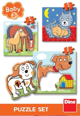Puzzle set zvieratká 3-5 baby