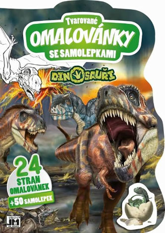 Dino - Tvarované omaľovánky so samolepkami