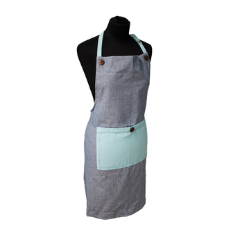 Kuchyňská zástěra z recyklované bavlny, 70 x 85 cm, modrá