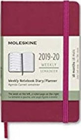Moleskine: Plánovací zápisník 2019-2020 tvrdý růžový S