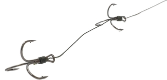 Sumcový návazec s dvěma trojháčky, 100 cm 4/0 100 kg