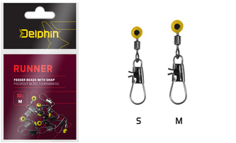 Feederový běžec s karabinkou RUNNER / 10ks - S