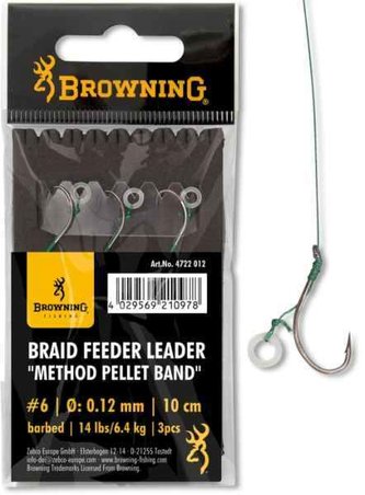 Method feeder návazec se silikonovou gumičkou 3ks vel. # 4 / 0,14mm / 7,3kg / 10cm