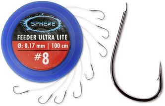 Hotové feeder návazce SPHERE 100cm 8ks Průměr: 0,13mm / 1,60kg háček: 14