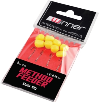Method Feeder Mais Rig - 8cm / 4ks pr. 0,22mm / velikost háčku 10