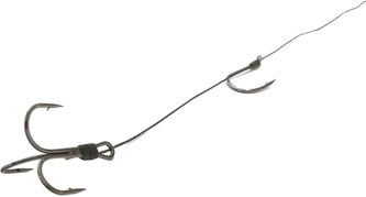 Sumcový návazec s háčkem a trojháčkem 100cm 4/0 80kg