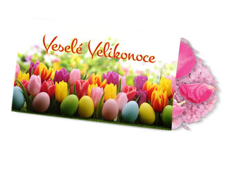 Přání s dárkem: Velikonoce/Tulipány