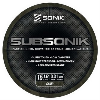 SONIK: Vlasec Sub Camo 0,31mm 15lb 3000m