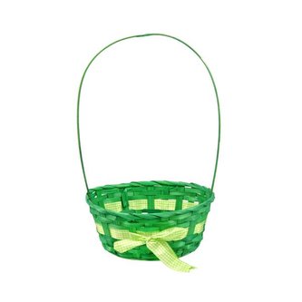 KOŠÍK VELIKONOČNÍ BAREVNÝ SE STUŽKOU 19x35CM