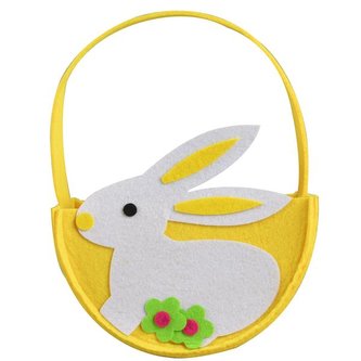 KOŠÍK VELIKONOČNÍ - ZAJÍČEK 22CM, PLSTĚNÝ