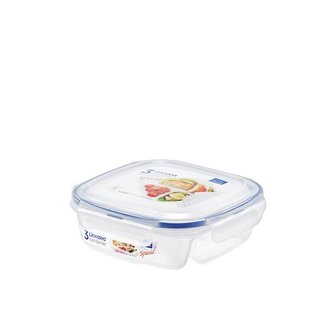 DÓZA ČTVERCOVÁ LOCK SE 3 PŘIHRÁDKAMI, 750ML / 17,5X6,5CM