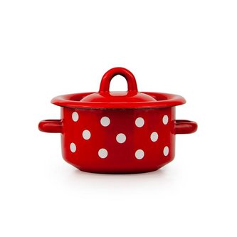 HRNEC S POKLICÍ SMALT 0,4 L, DEKOR PUNTÍK