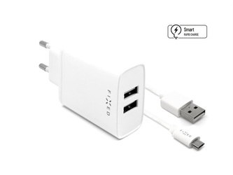 Fixed síť nab. Micro USB, FIXC15-2UM-WH