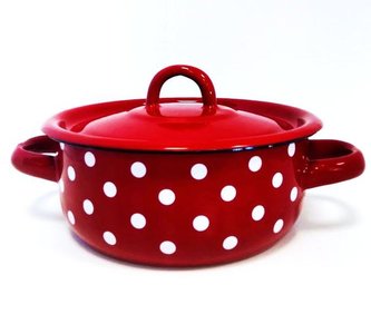 HRNEC S POKLICÍ SMALT 1,5 L, DEKOR PUNTÍK