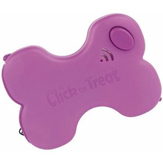 Click or Treat Clicker a zásobník na pamlsky 2v1 fialový