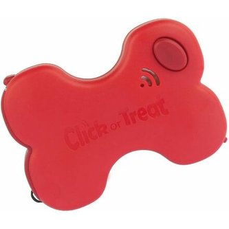 Click or Treat Clicker a zásobník na pamlsky 2v1 červený