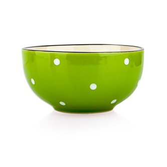 MISKA ZELENÁ S BIELÝMI PUNTÍKMI,490ML,13CM KERAMIKA