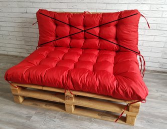 Paletový prošívaný sedák ALEX 120x80 cm, barva ČERVENÁ, Mybesthome Paletový prošívaný sedák ALEX 120x80 cm, barva ČERVENÁ, Mybesthome