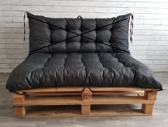 Paletový prošívaný sedák ALEX 120x80 cm, barva ČERNÁ, Mybesthome Paletový prošívaný sedák ALEX 120x80 cm, barva ČERNÁ, Mybesthome