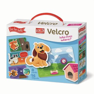 PEXI Velcro skladačky - Kto kde býva? (Who where lives?)