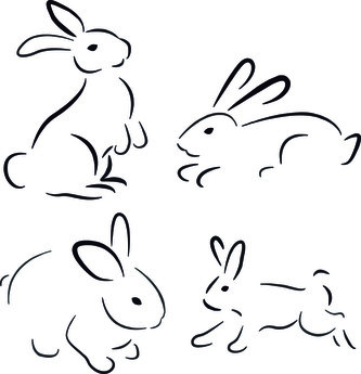 Králiky - plastová šablóna 349 Rozmer: D 29x29cm