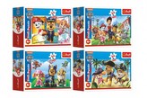 Minipuzzle 54 dielikov Paw Patrol/Tlapková Patrola 4 druhy v krabičke 9x6x3cm 40ks v boxe