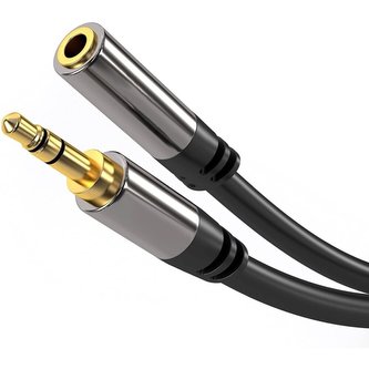 PremiumCord predlžovací kábel Jack 3,5mm M/F HQ tienený čierny 3m