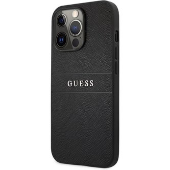 Guess PU Leather Saffiano Case iPhone 13 Pro Max černý