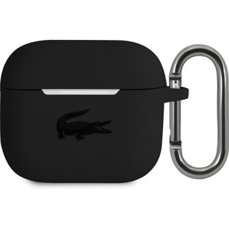 Lacoste Liquid Silicone Glossy Printing Logo Pouzdro pro Airpods 3 Black