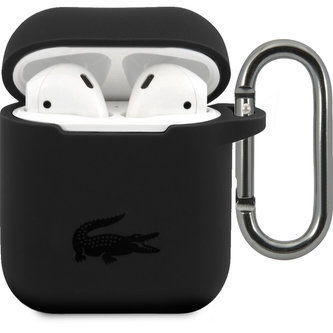 Lacoste Liquid Silicone Glossy Printing Logo Pouzdro pro Airpods 1/2 Black