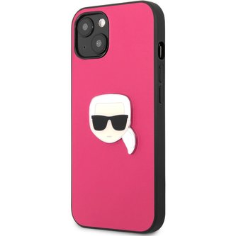 Karl Lagerfeld PU Leather Karl Head Case iPhone 13 růžový