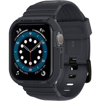 Spigen Rugged Armor Pro kryt s řemínkem Apple Watch 7/6/SE/5/4 44/45 mm šedý
