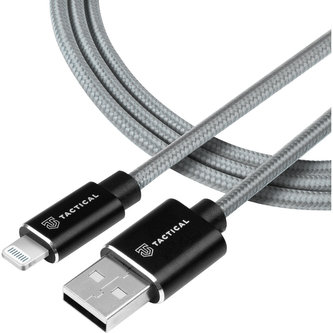 Tactical Fast Rope Aramid Cable USB-A/Lightning MFI 0,3m šedý