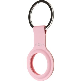 FIXED Silky silikonové pouzdro s kroužkem Apple AirTag růžové