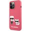 Karl Lagerfeld and Choupette Liquid Silicone Cover iPhone 13 Pro červený