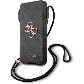 Guess PU 4G Pouch Script Logo univerzální kapsa (S/M) šedá