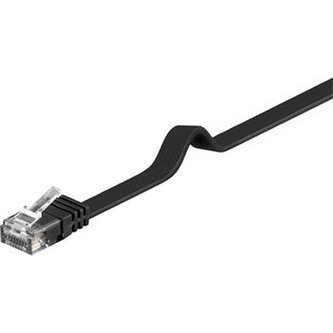 PremiumCord Plochý patch kabel UTP RJ45-RJ45 CAT6 0,5m černý