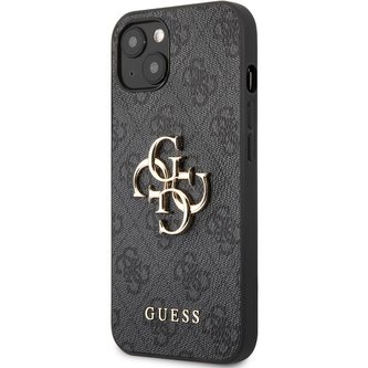 Guess PU 4G Metal Logo Case iPhone 13 Mini šedý