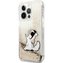 Karl Lagerfeld Liquid Glitter Choupette Eat Cover iPhone 13 Pro zlatý