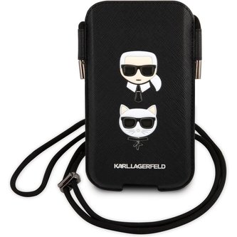 Karl Lagerfeld Saffiano Metal Logo PU Pouch kapsa (S/M) černá