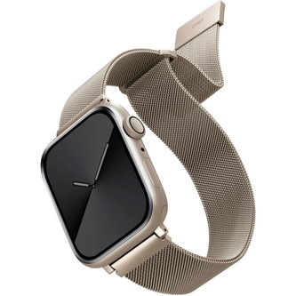 UNIQ Dante ocelový řemínek Apple Watch 45/44/42mm starlight