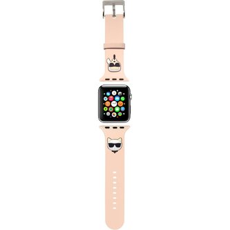 Karl Lagerfeld Karl and Choupette řemínek pro Apple Watch 38/40/41mm růžový