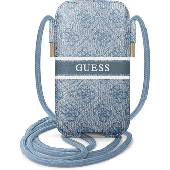 Guess PU 4G Printed Stripe Pouch kapsa (L) modrá